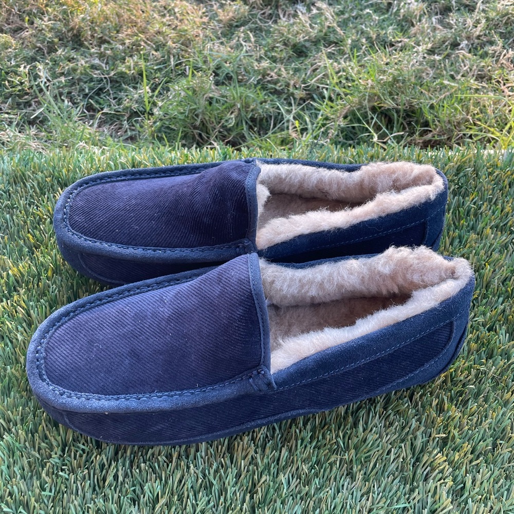 Men’s UGG Ascot Corduroy II UGGplush Lined Driver Suede Slippers sz 9